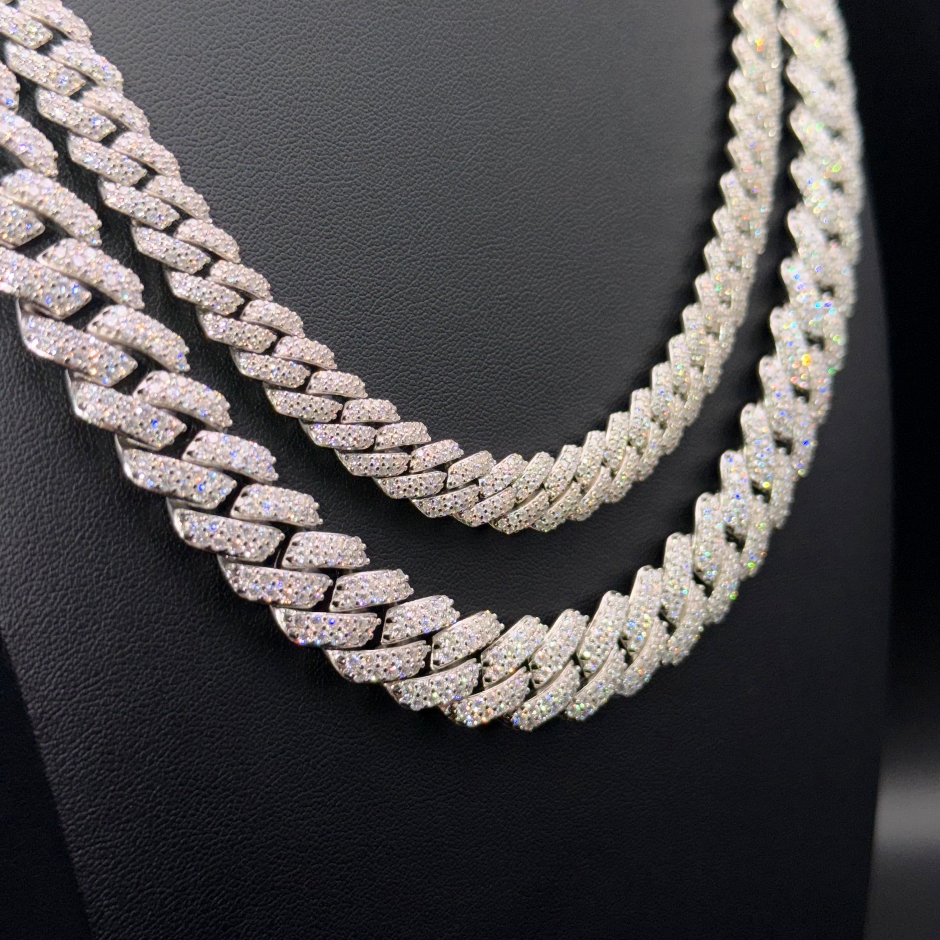 Prestige Monaco Chain and Bracelet – VVS Moissanite – Sterling Silver