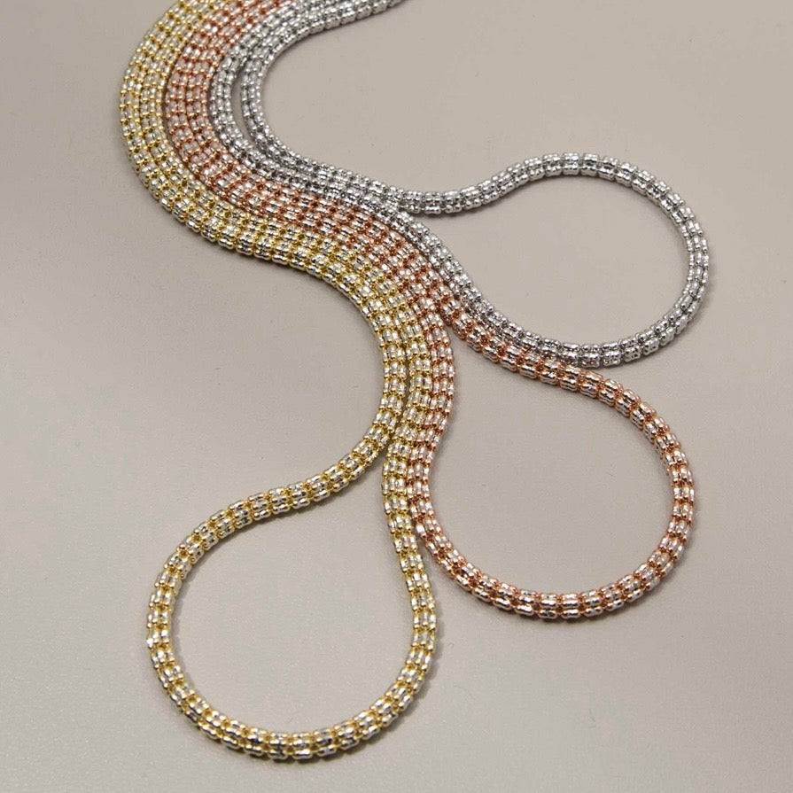 4MM ICE BOX CHAIN 3 SIDED - STERLING SILVER