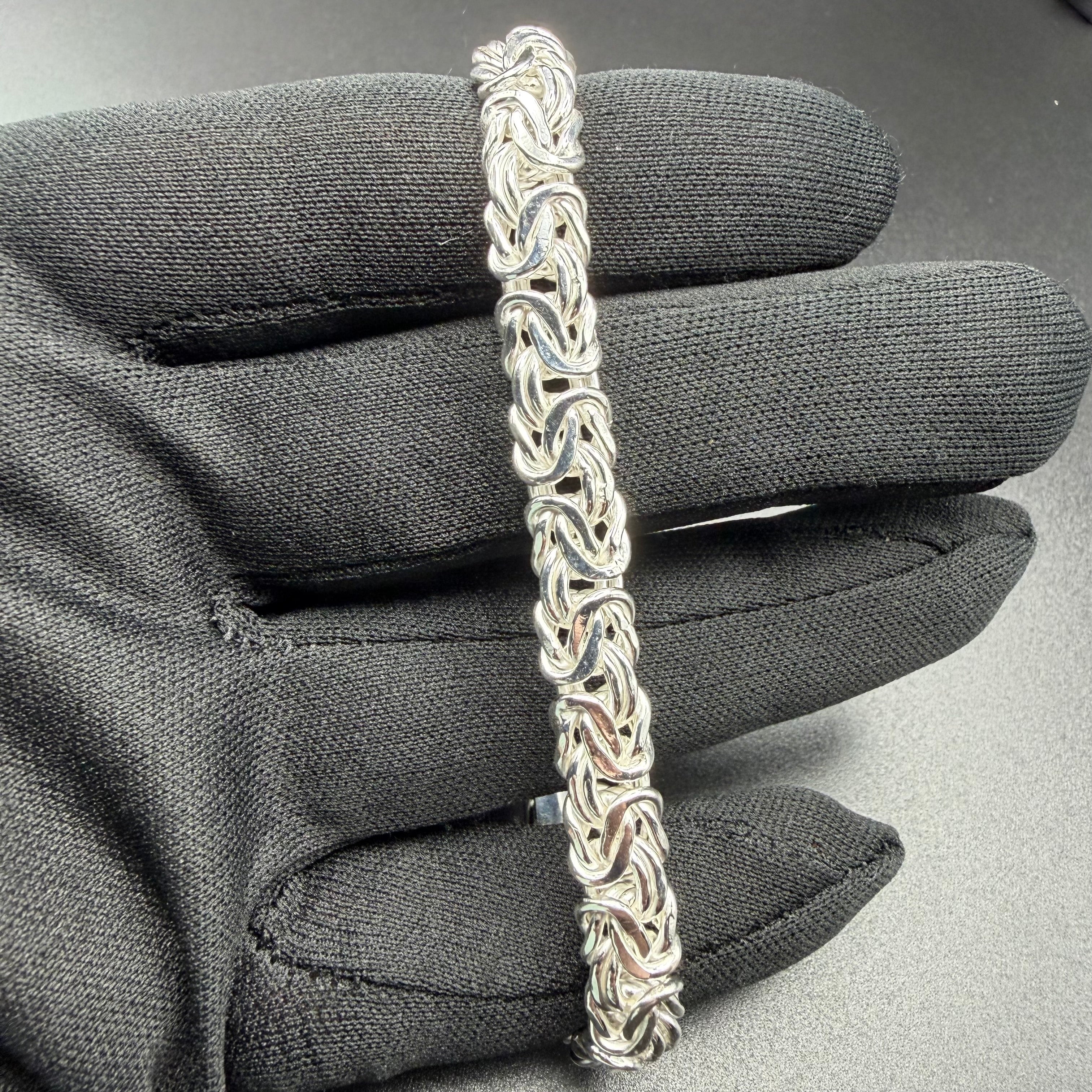 8MM BYZANTINE BRACELET - STERLING SILVER