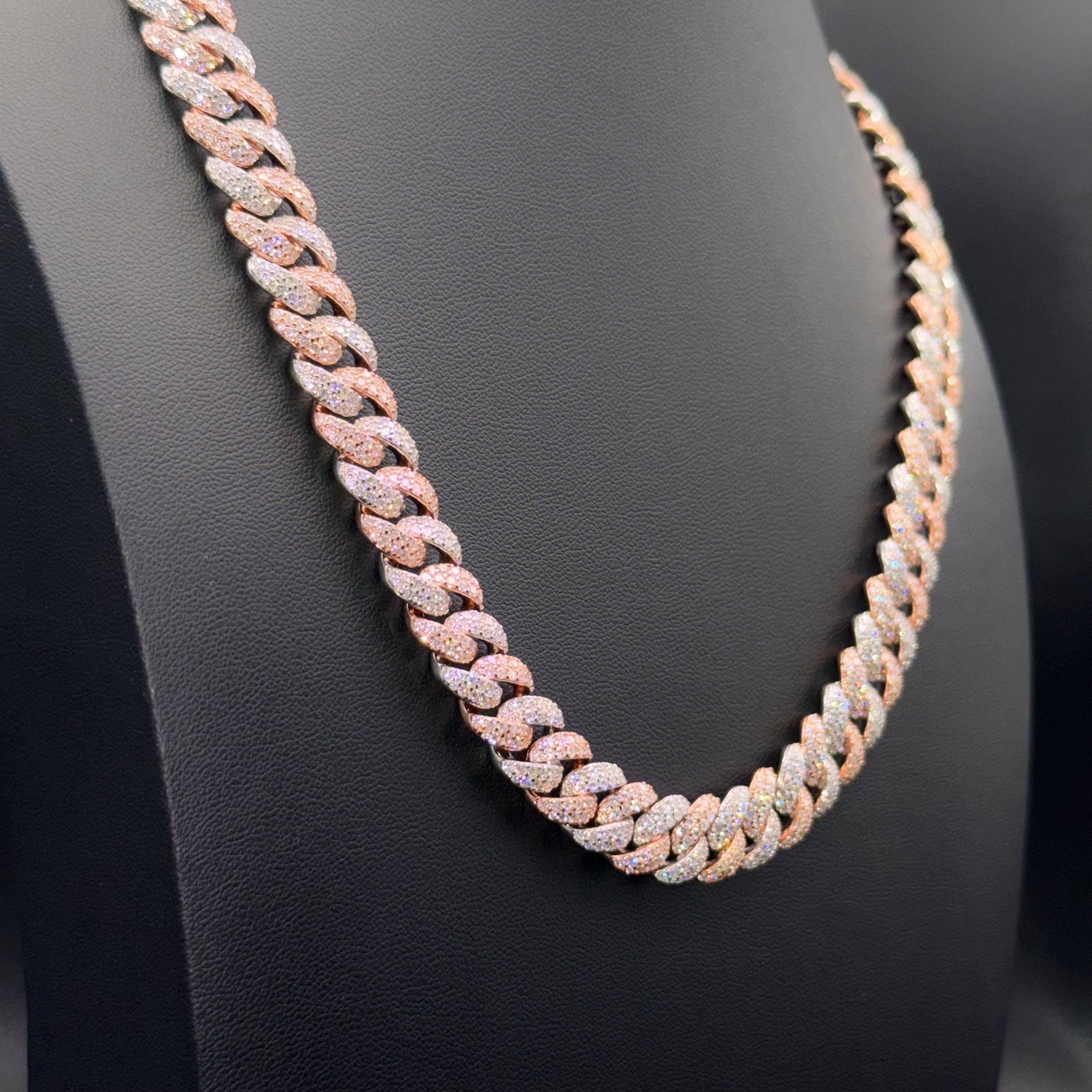 Prestige Two Tone Cuban Chain and Bracelet – VVS Moissanite – Sterling Silver