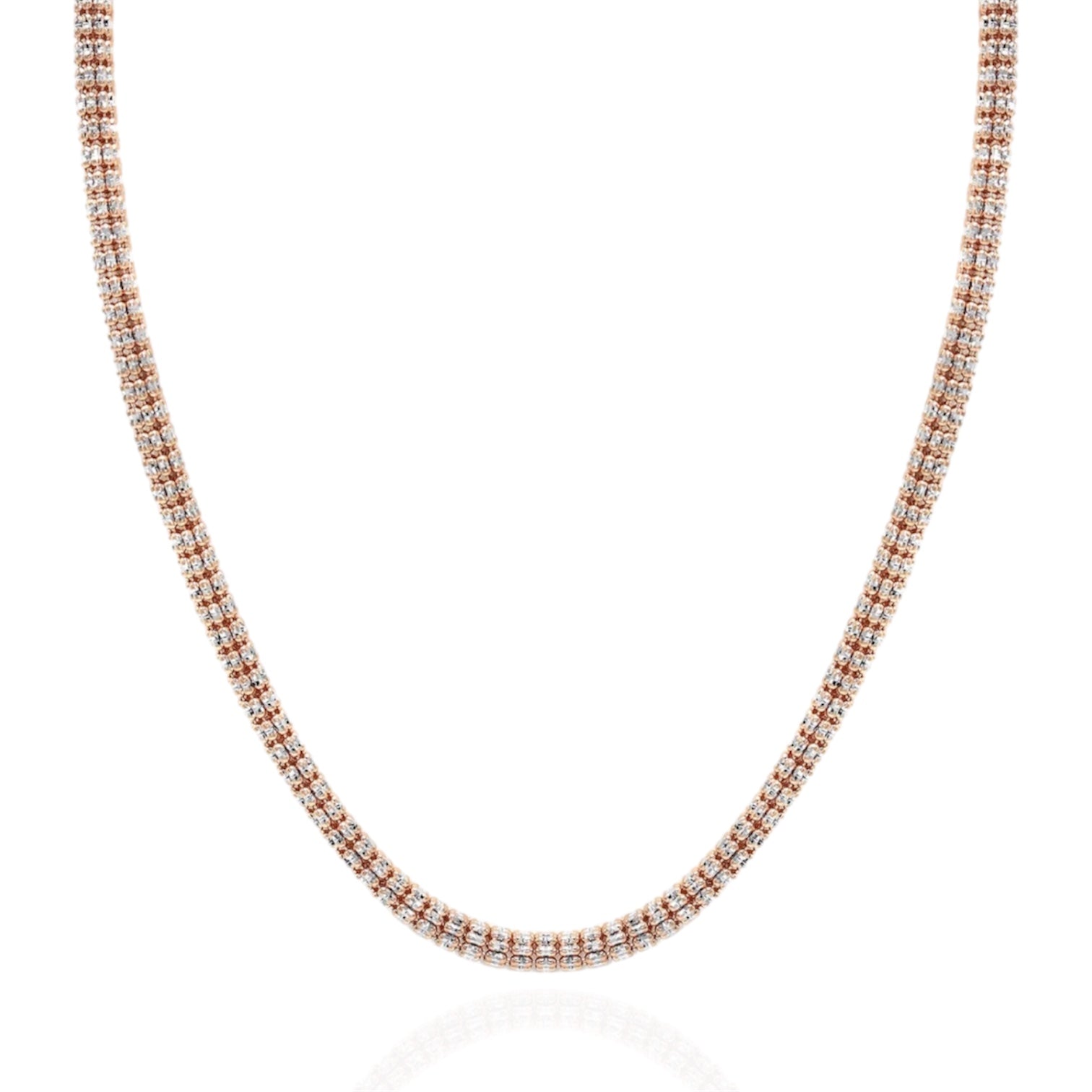 3MM ICE BOX CHAIN 3 SIDED - ROSE GOLD OVER 925