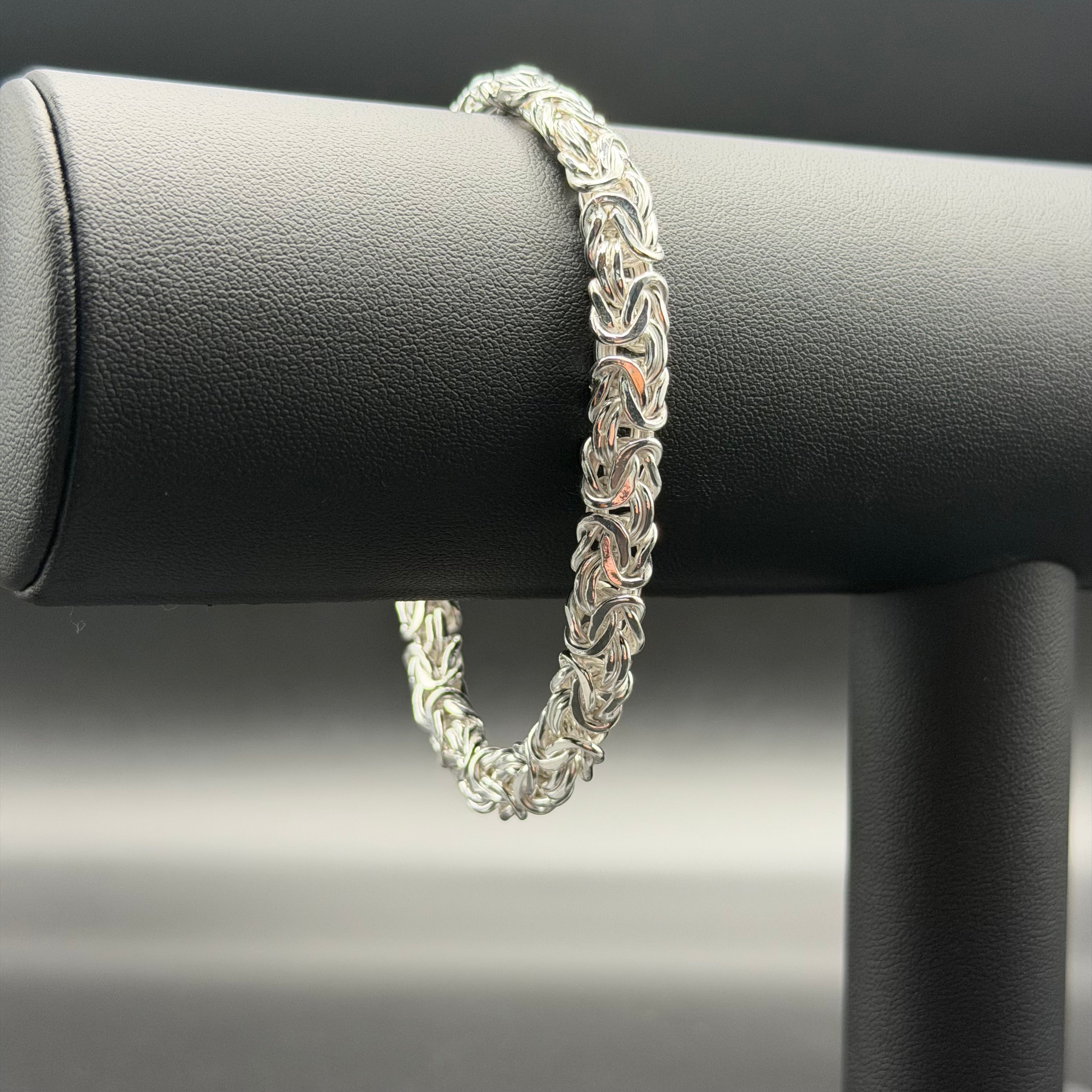 8MM BYZANTINE BRACELET - STERLING SILVER