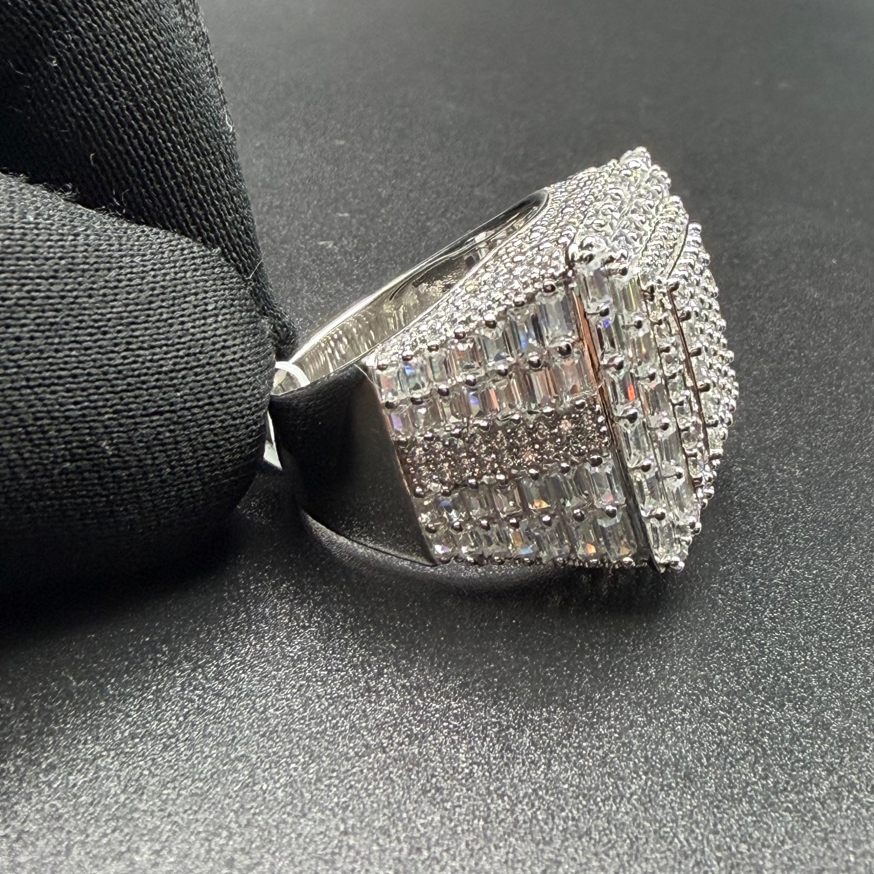 SQUARE TOP BAGUETTE CUT RING - PREMIUM CZ - STERLING SILVER