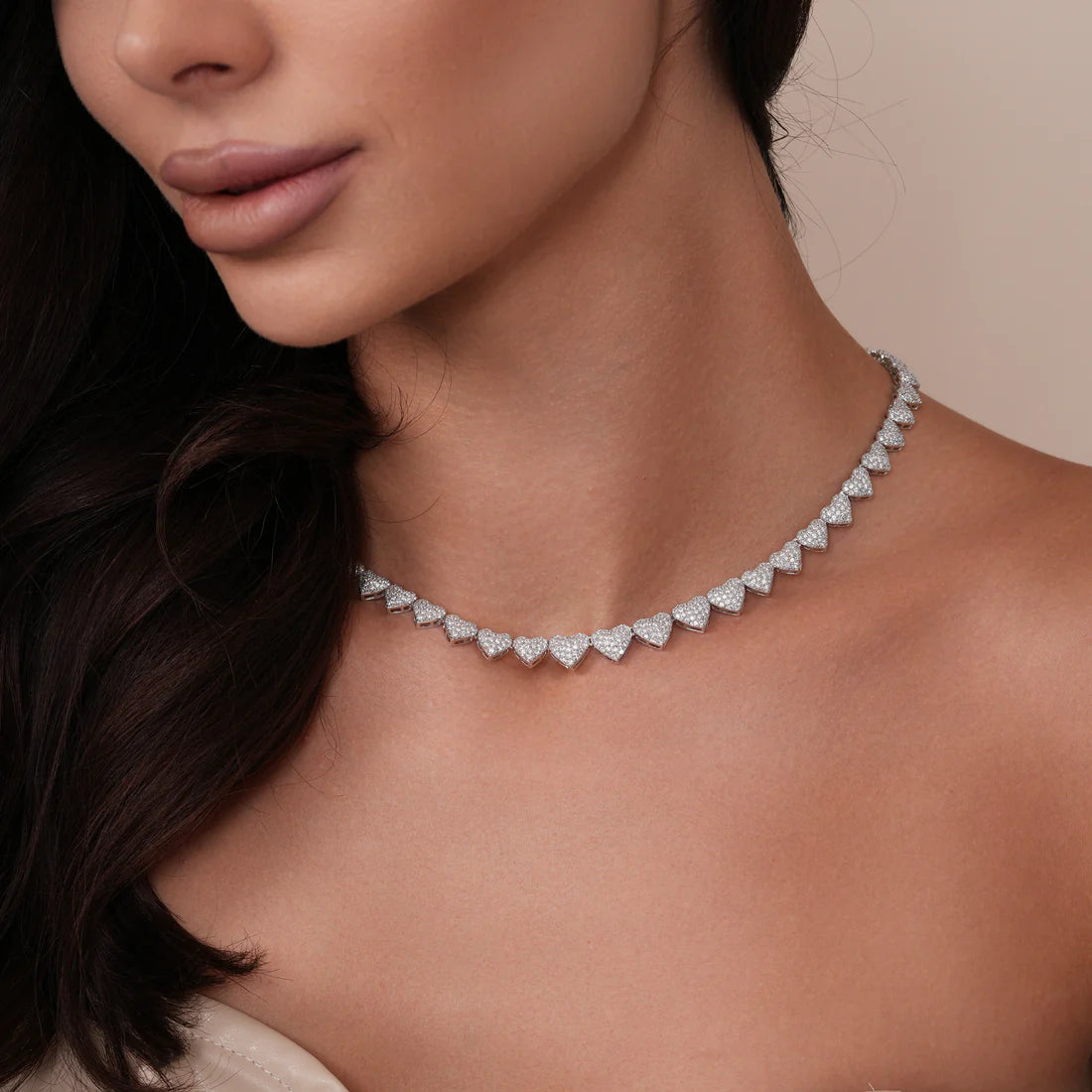 Prestige Heart Necklace – Premium CZ – Sterling Silver