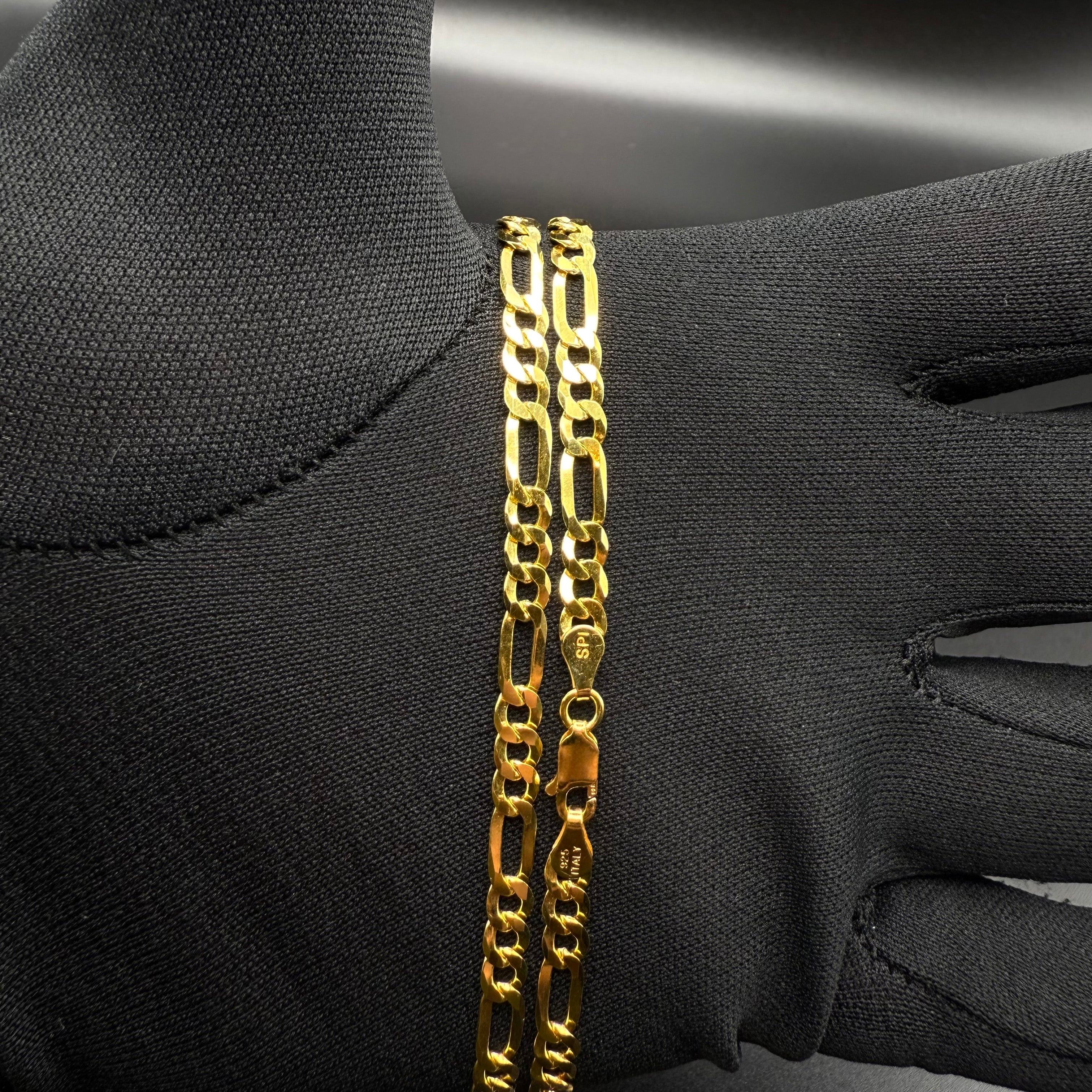 5MM Figaro Chain – 14K Gold Over 925