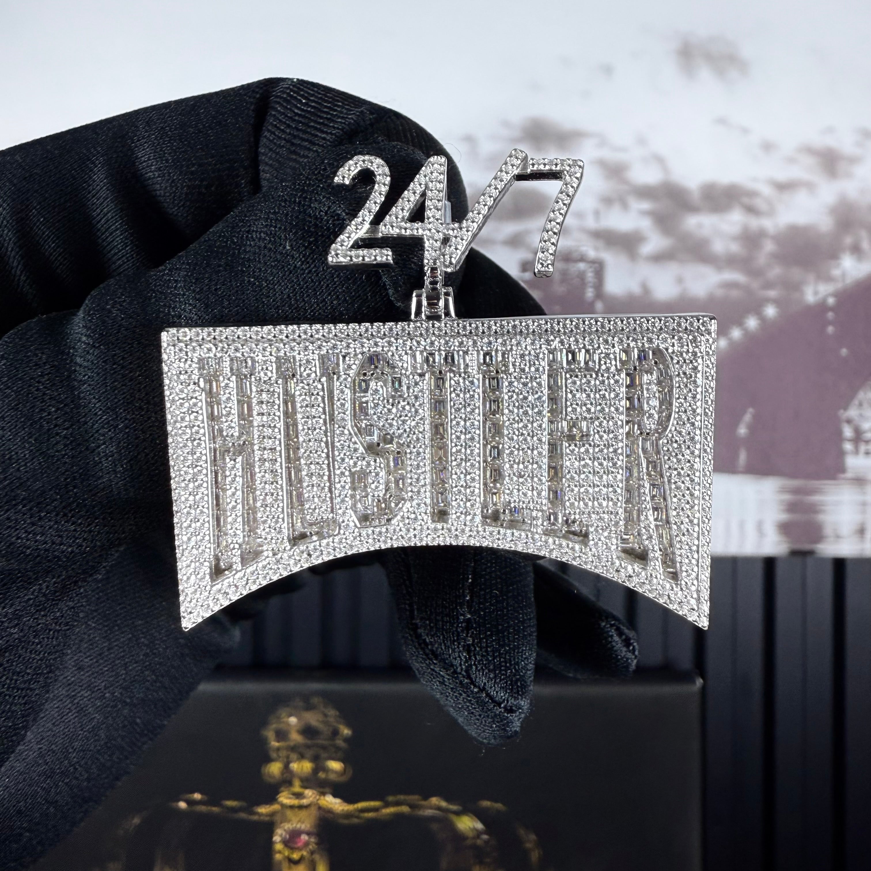 24/7 Hustler Pendant – Moissanite – Sterling Silver