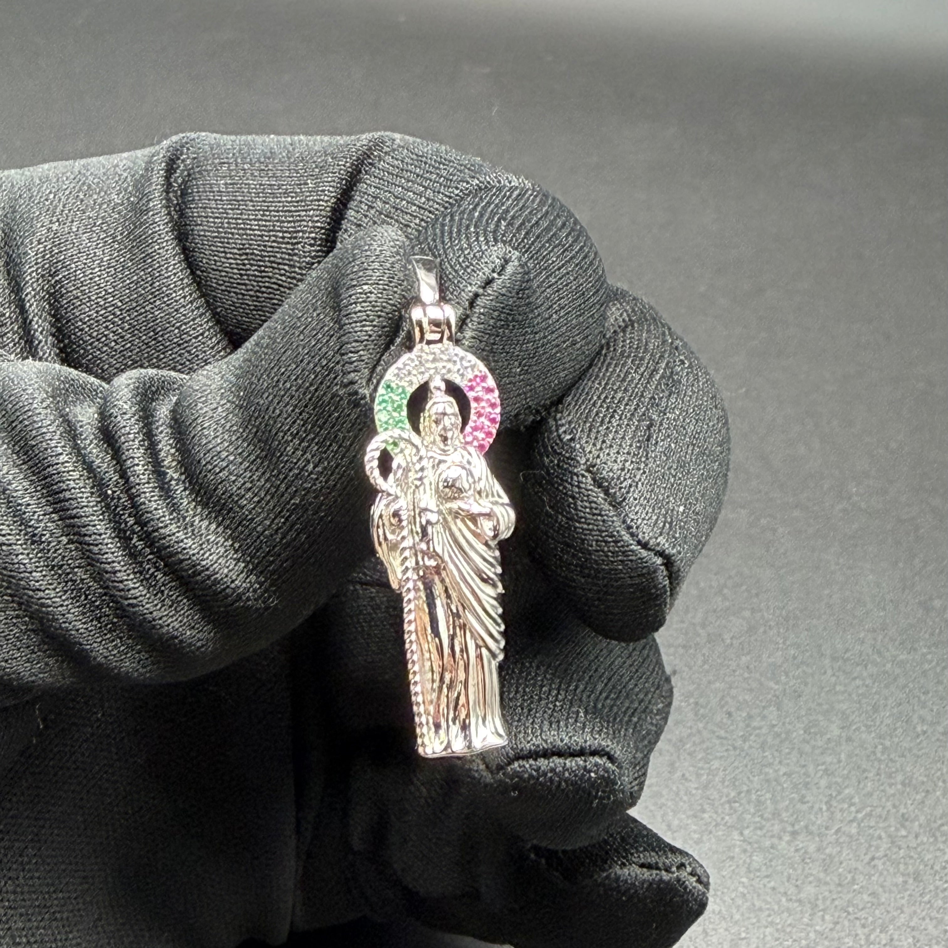 ST JUDE SMALL PENDANT - PREMIUM CZ - STERLING SILVER