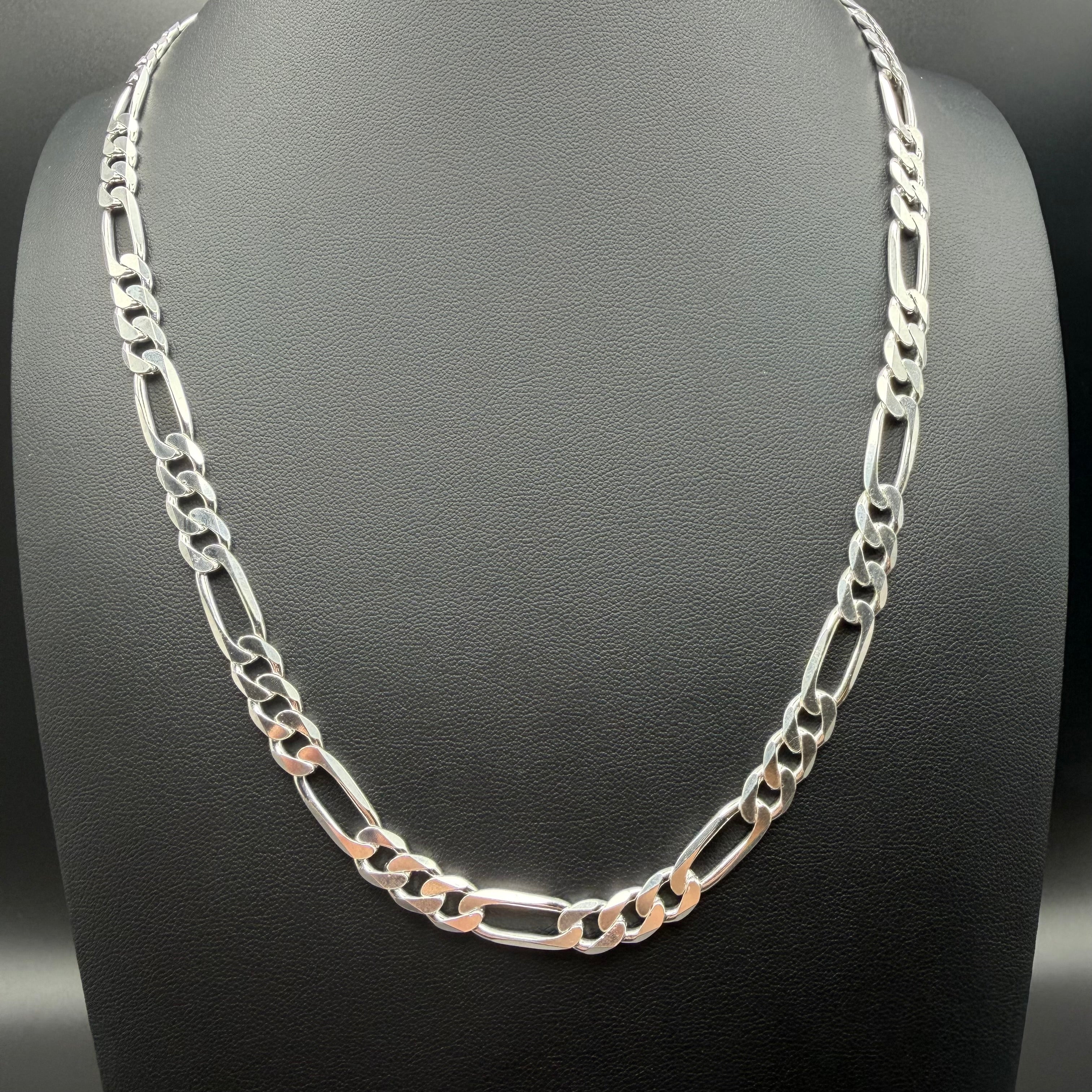 8MM CLASSIC FIGARO CHAIN - STERLING SILVER