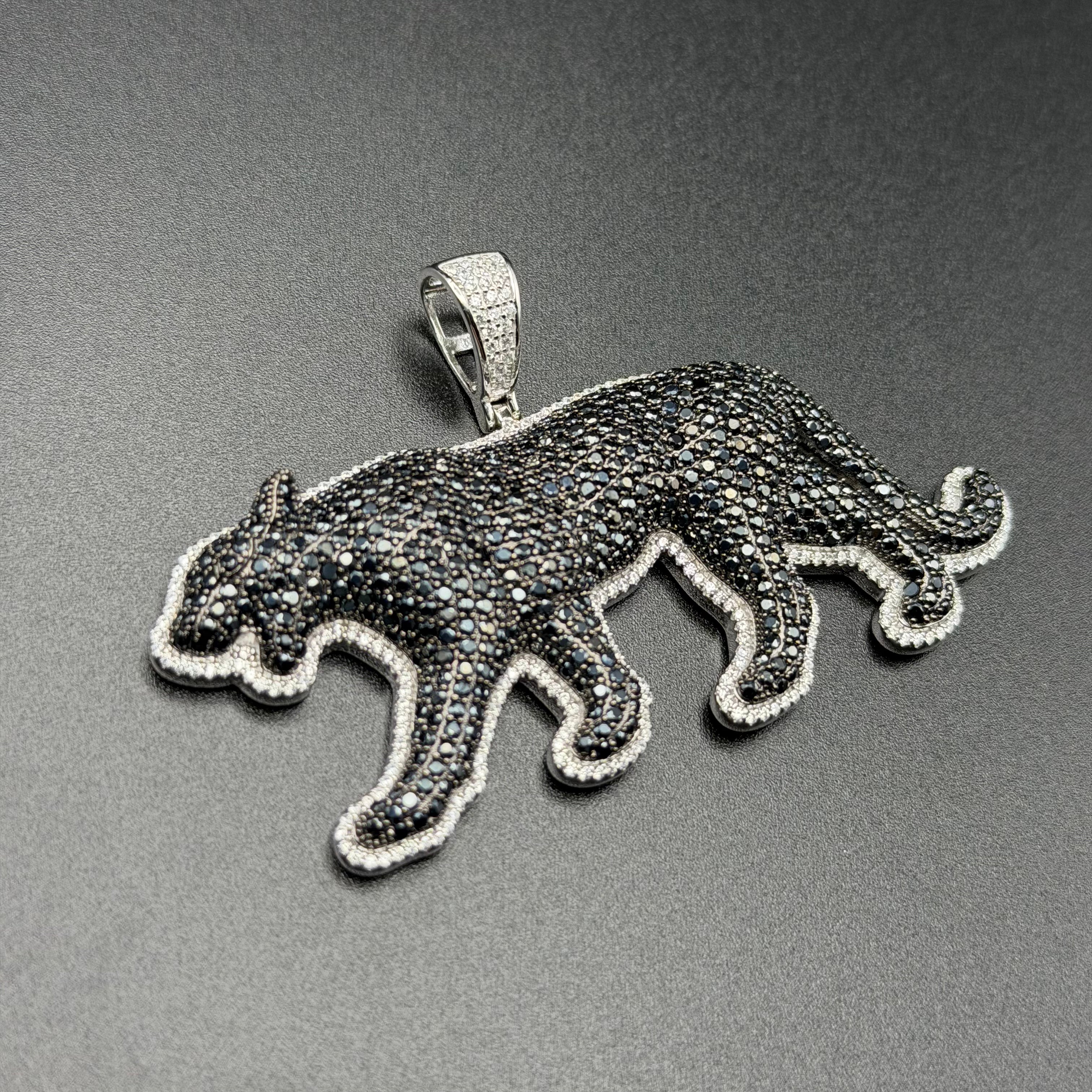 BLACK PANTHER PENDANT - PREMIUM CZ - STERLING SILVER