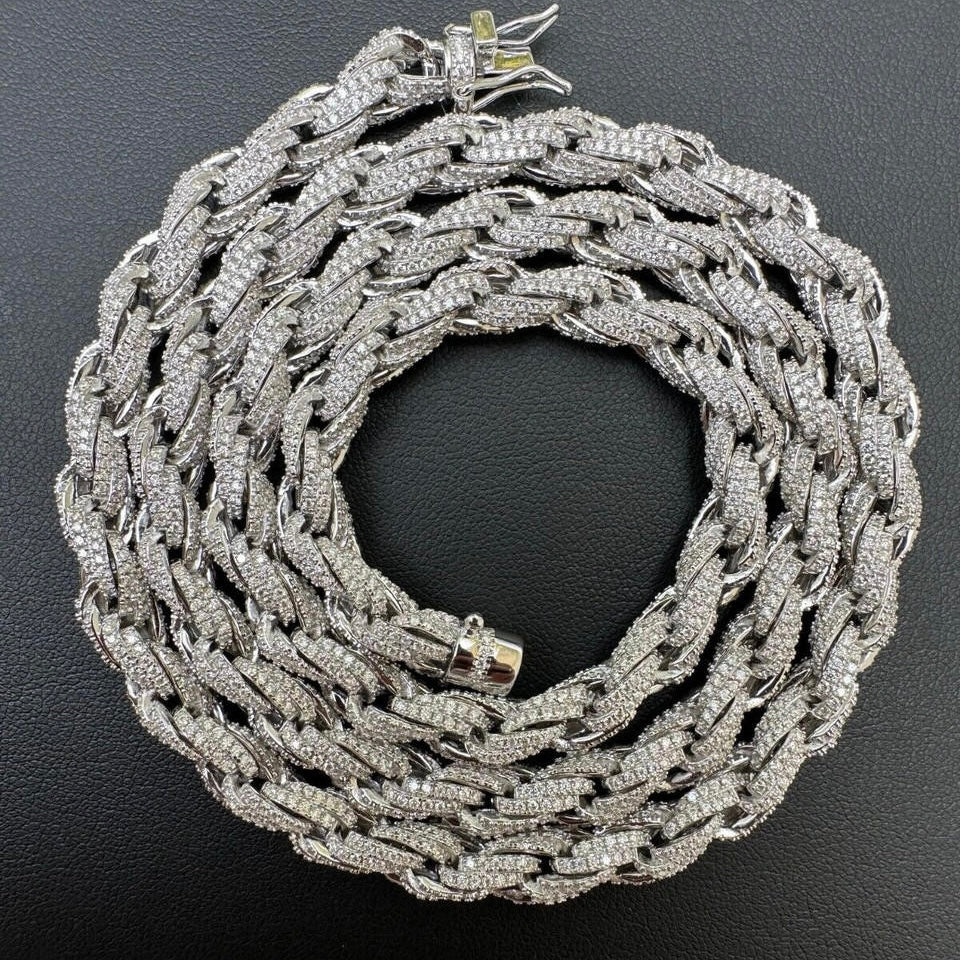 Prestige Rope Chain and Bracelet VVS Moissanite Sterling Silver