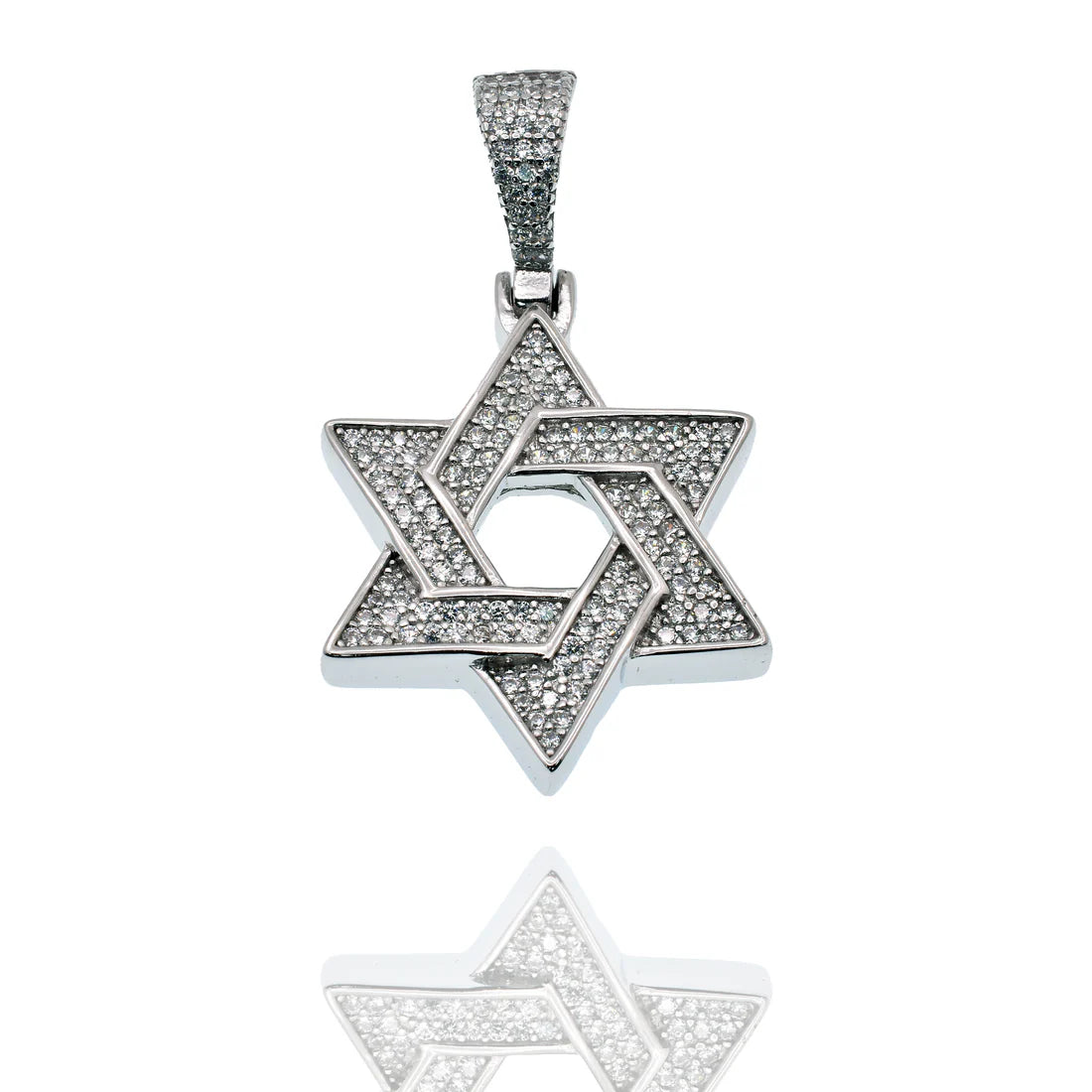 STAR OF DAVID PENDANT - PREMIUM CZ - STERLING SILVER