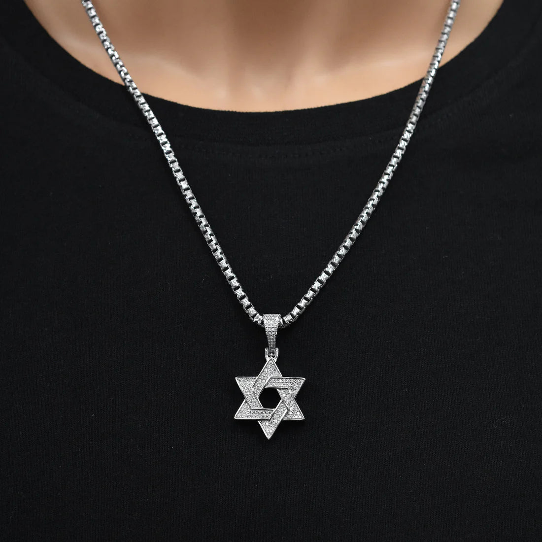 STAR OF DAVID PENDANT - PREMIUM CZ - STERLING SILVER