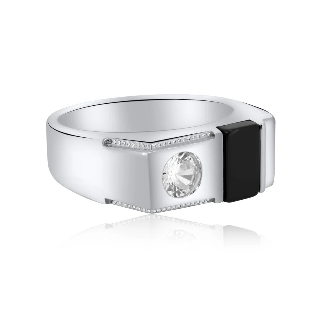 BLACK ONYX RING - STERLING SILVER