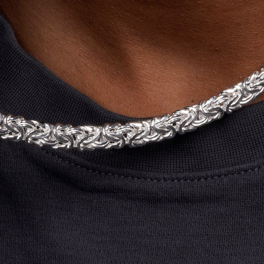 8MM BYZANTINE CHAIN - STERLING SILVER