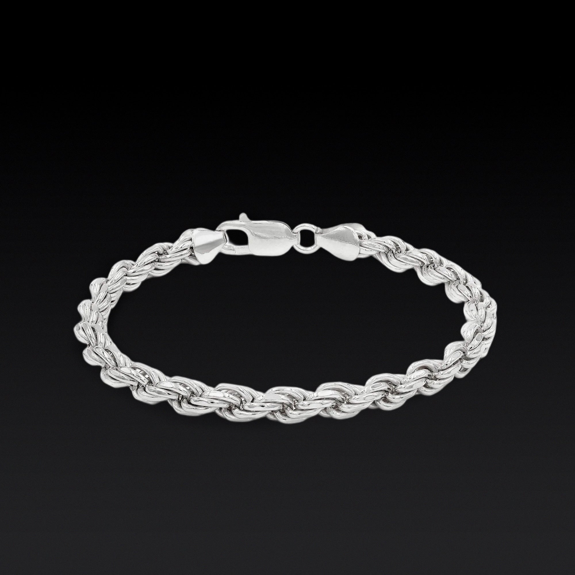 SILVER ROPE BRACELET - 5MM