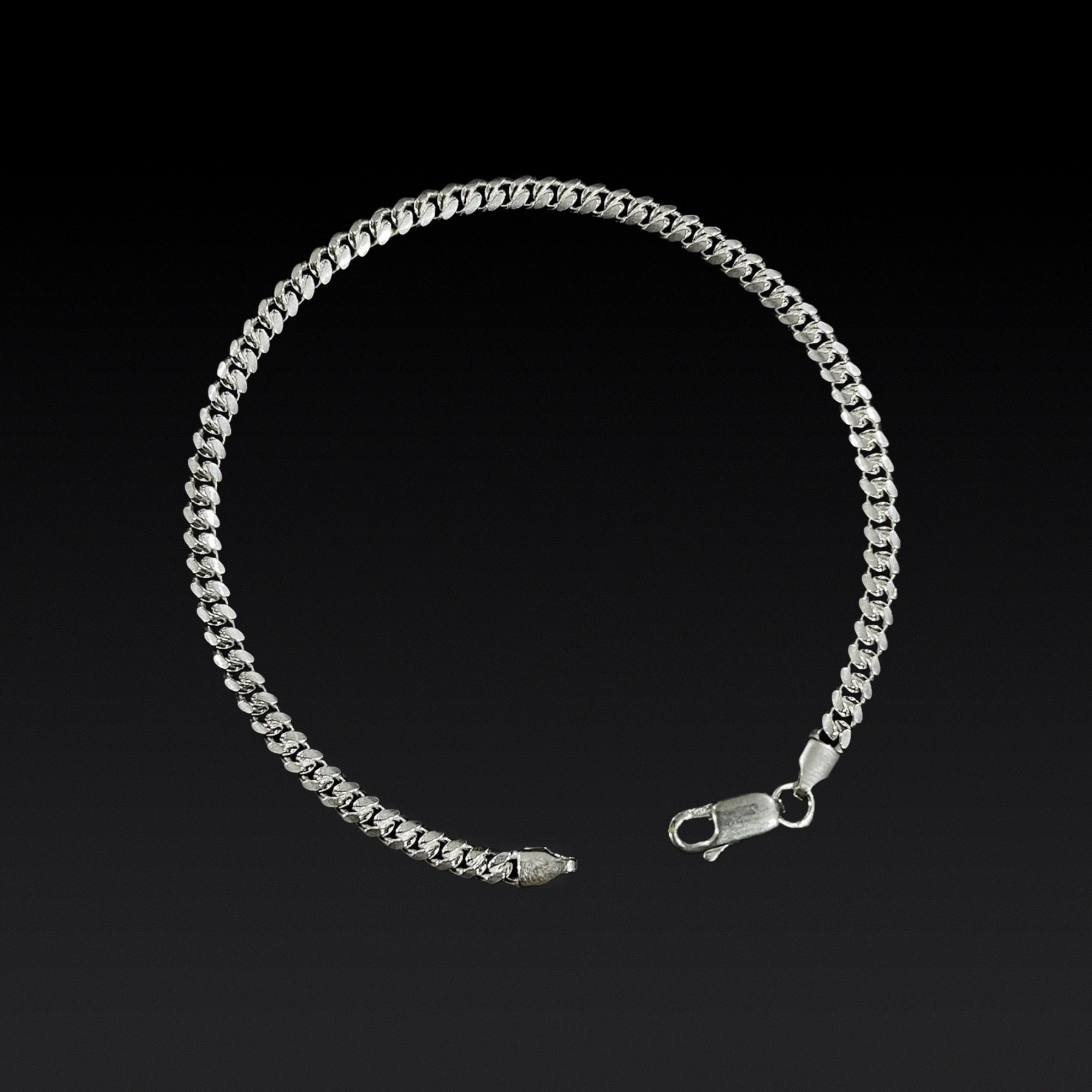 SILVER CUBAN LINK BRACELET - 4MM