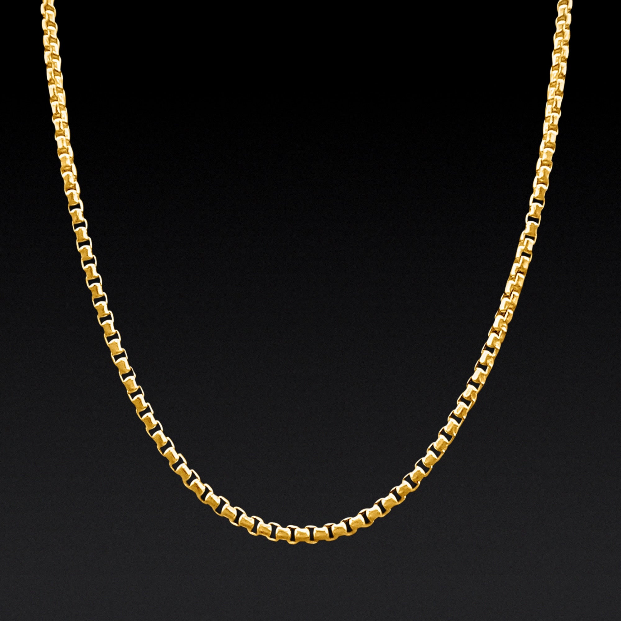 Gold Round Box Chain - 2.5mm