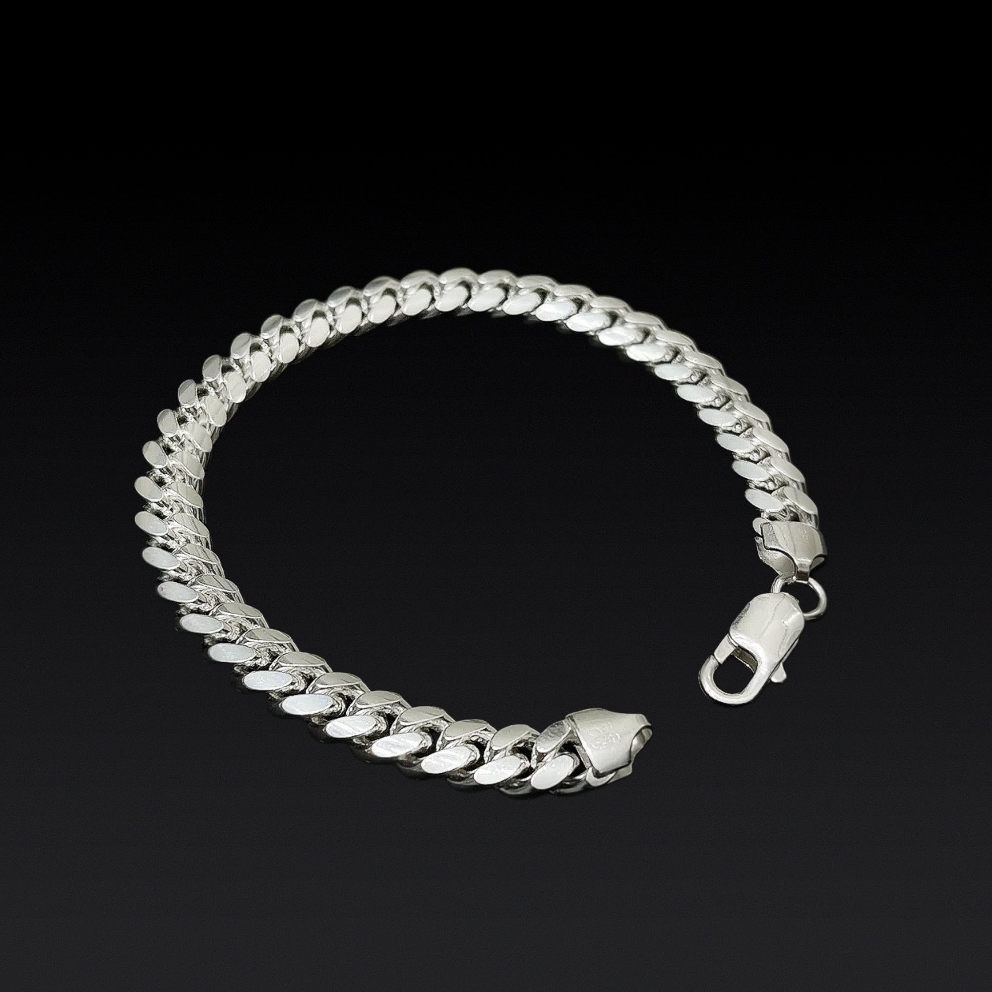 SILVER CUBAN LINK BRACELET - 7MM