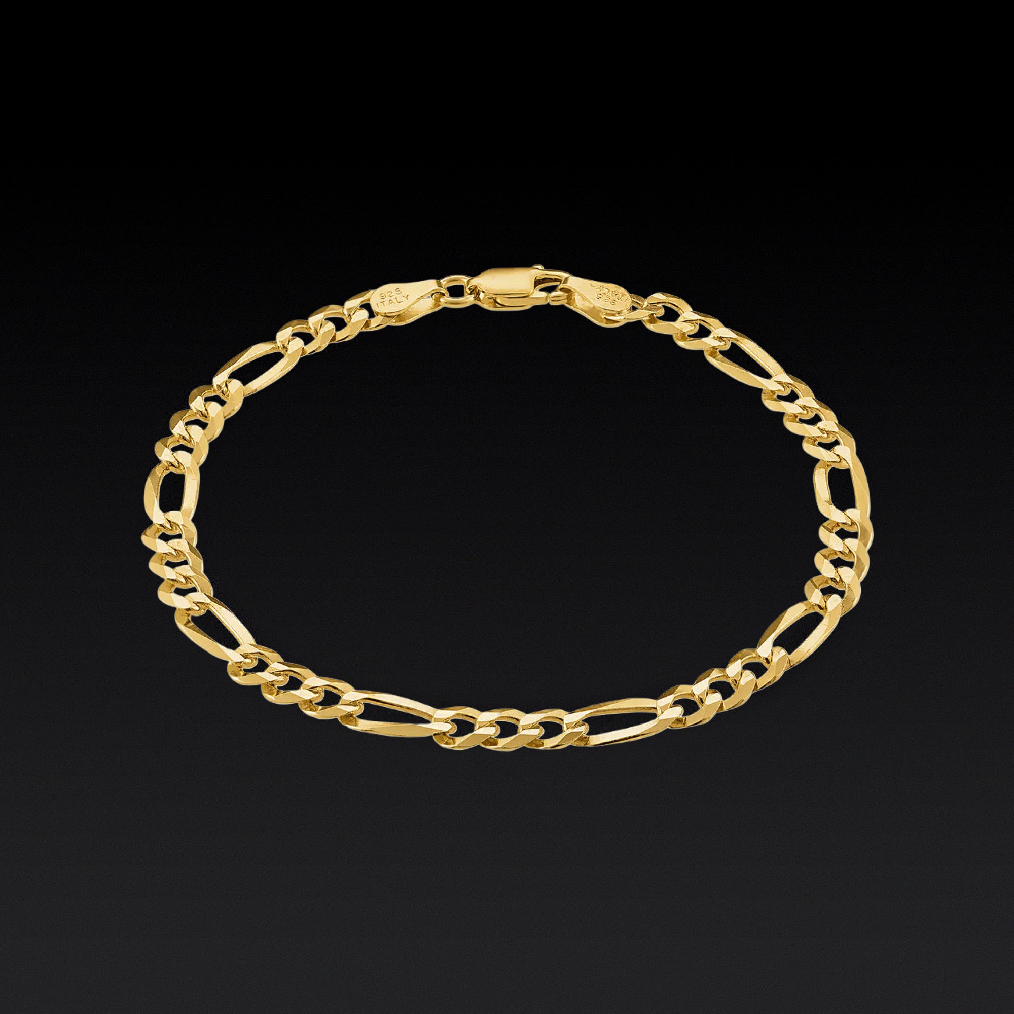 GOLD FIGARO BRACELET - 5MM