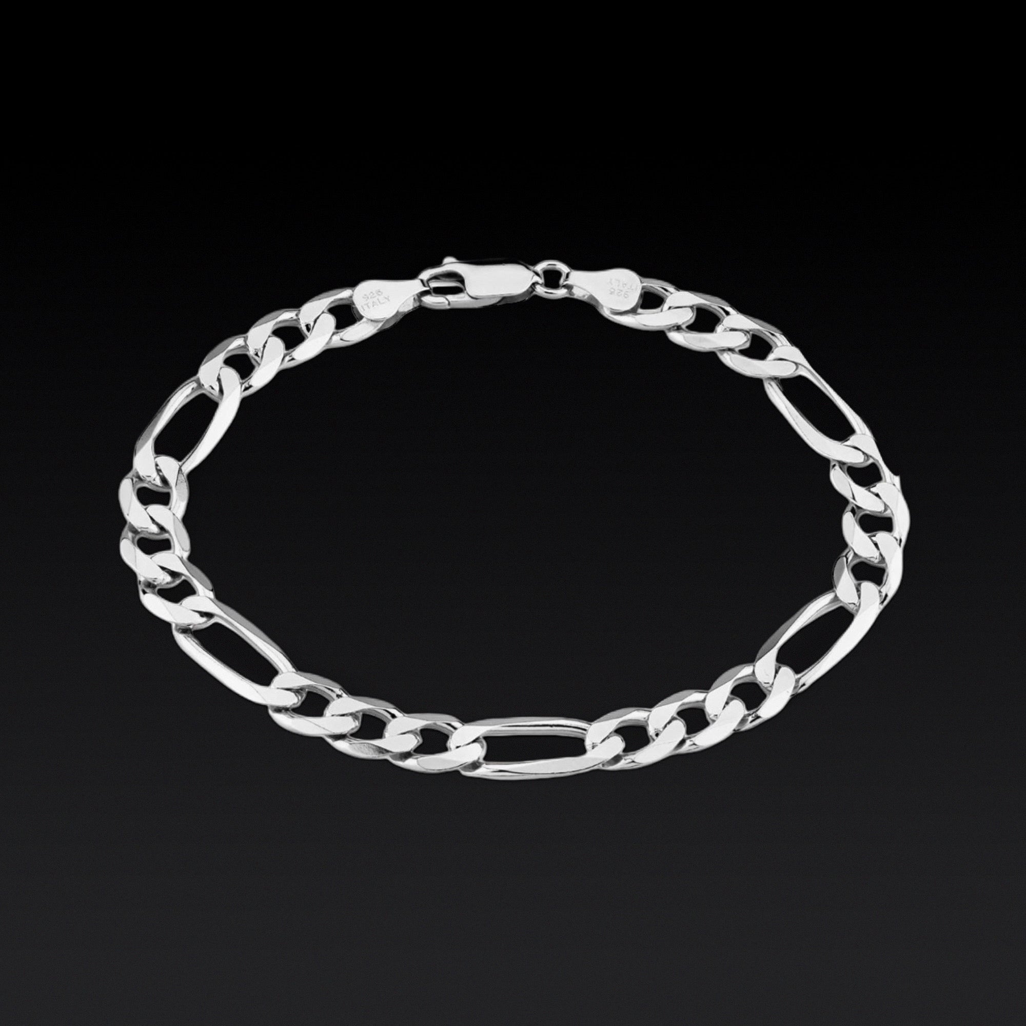 SILVER FIGARO BRACELET - 6.8MM