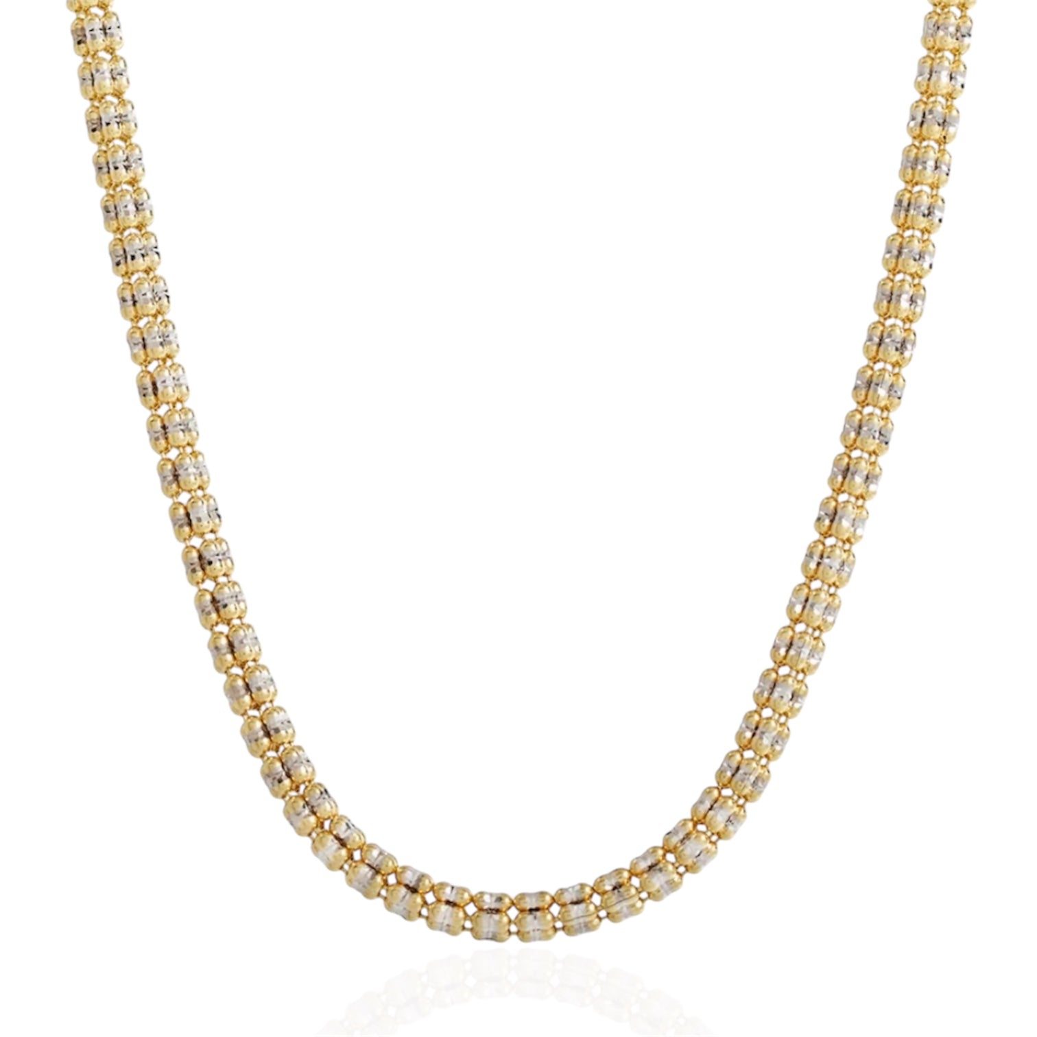 4MM ICE BOX CHAIN 3 SIDED - GOLD OVER 925