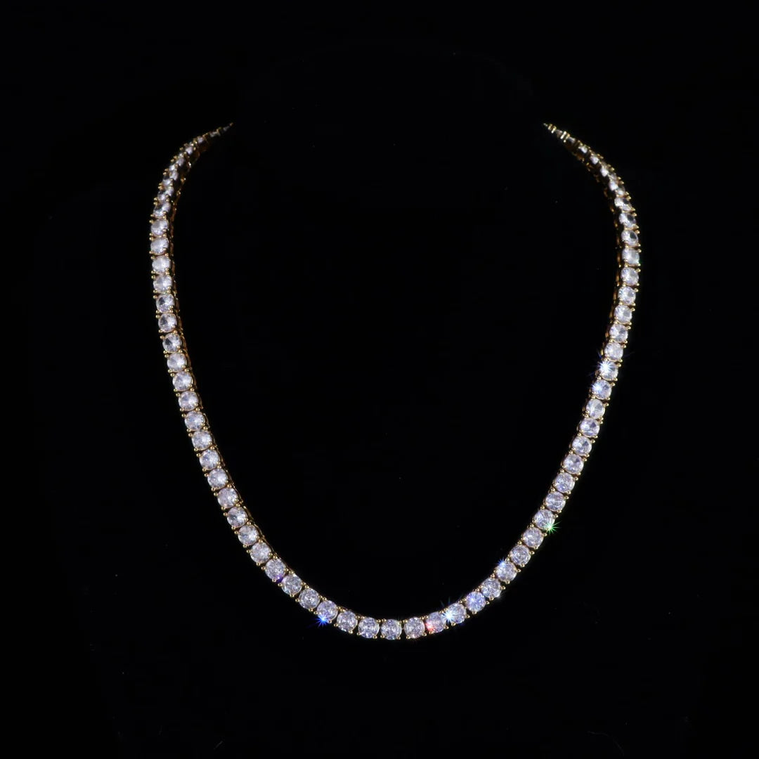 5mm Tennis Chain – Premium CZ – 14K Gold Over 925