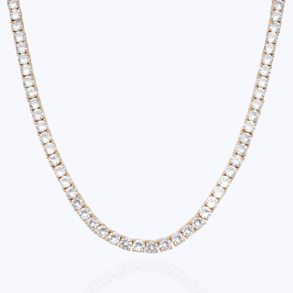 5mm Tennis Chain – Premium CZ – 14K Gold Over 925