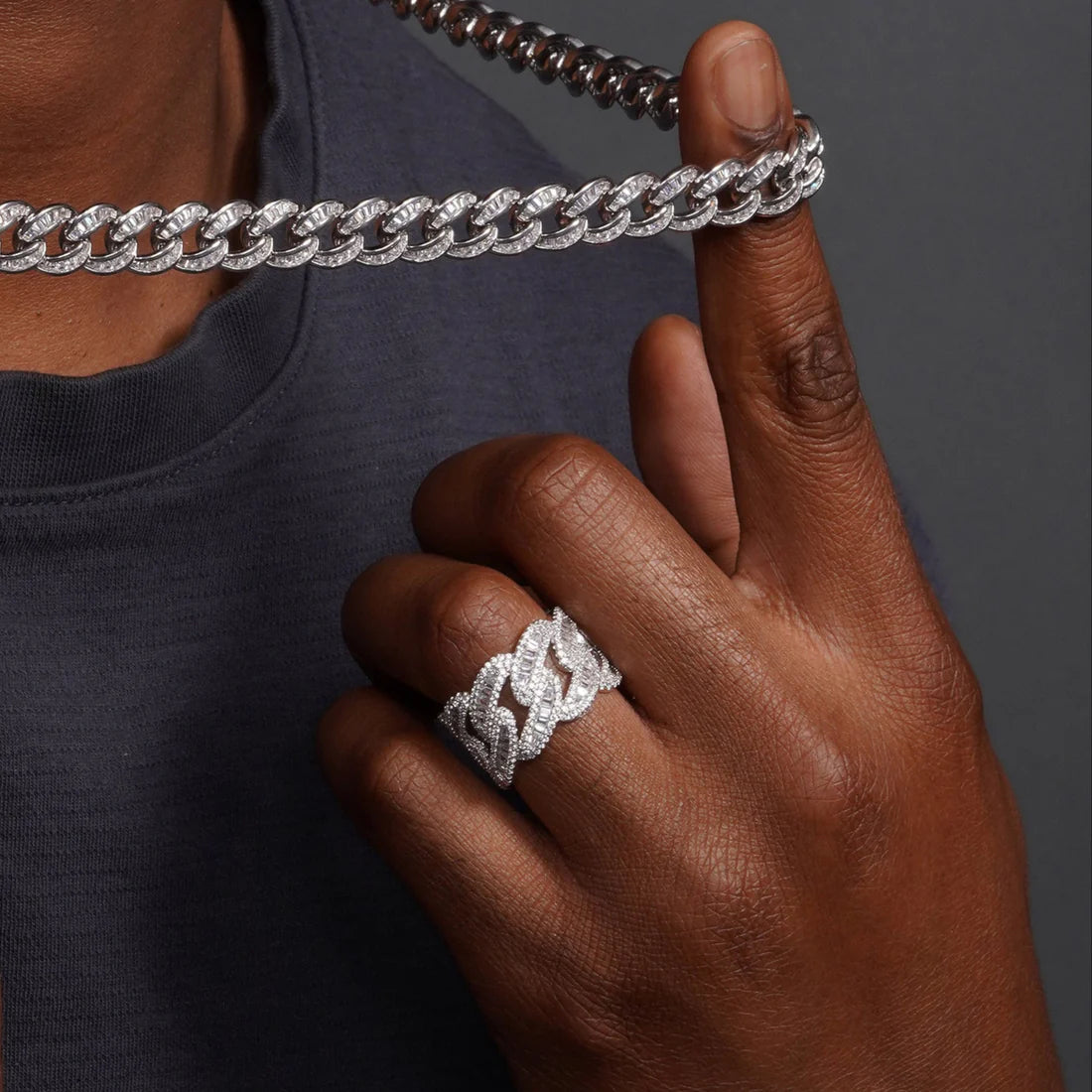 Loyalty Link Ring – Premium Clear CZ – Sterling Silver