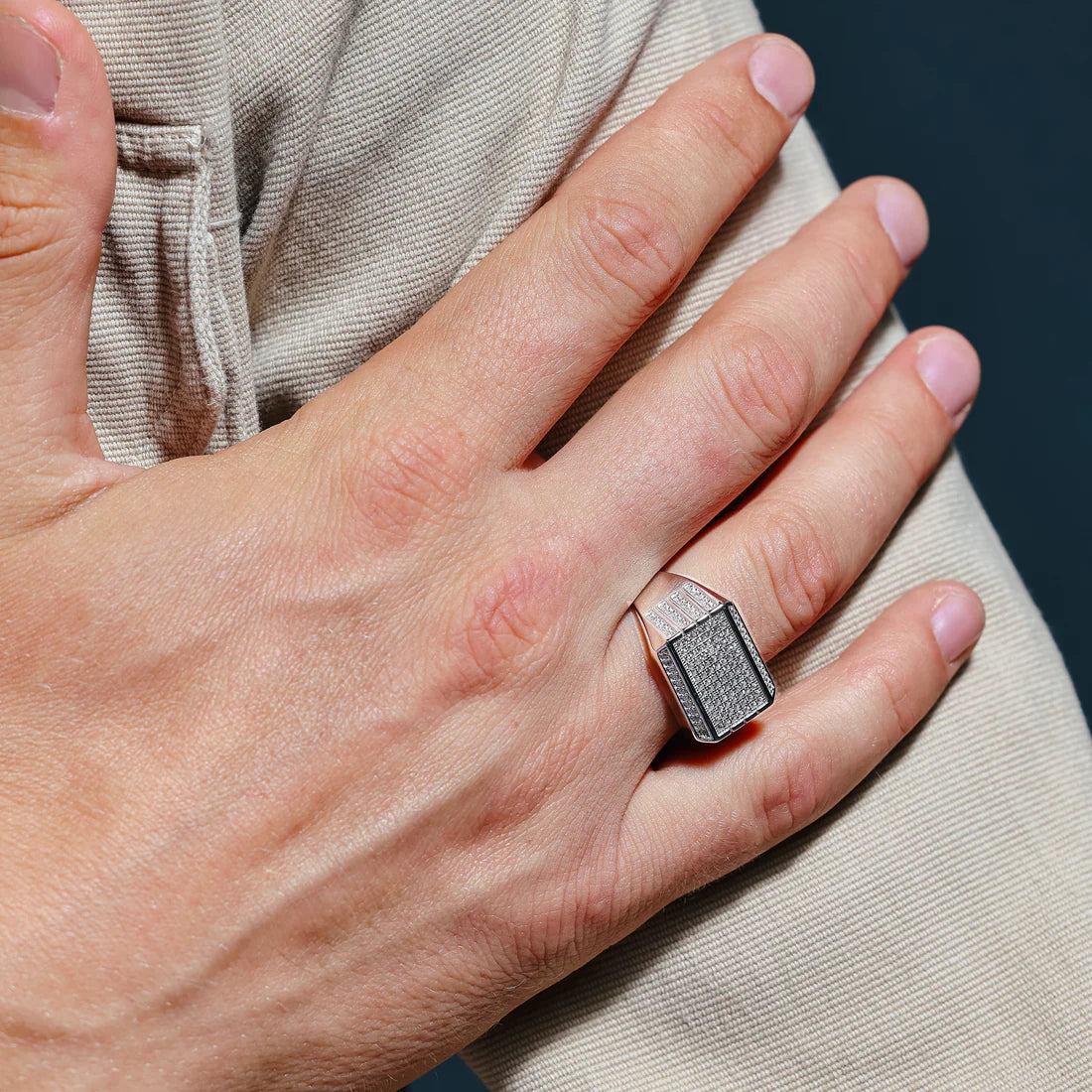 Prestige Rectangular Ring – Premium Clear CZ – Sterling Silver
