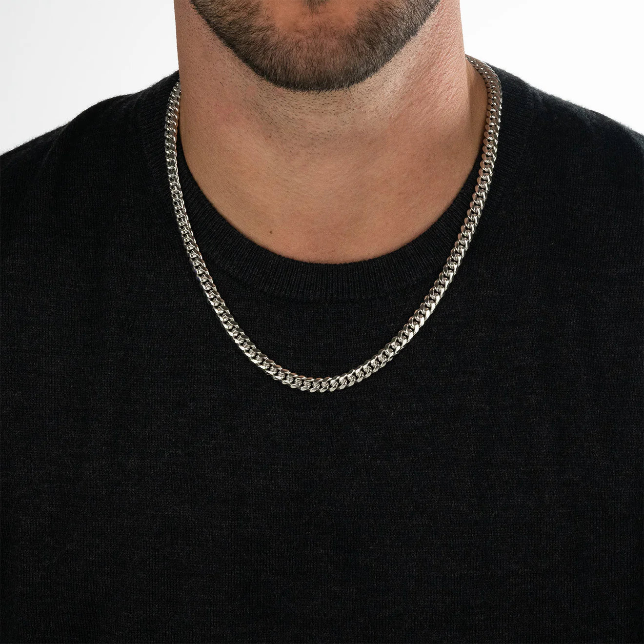 7MM Miami Cuban Link Chain – Sterling Silver