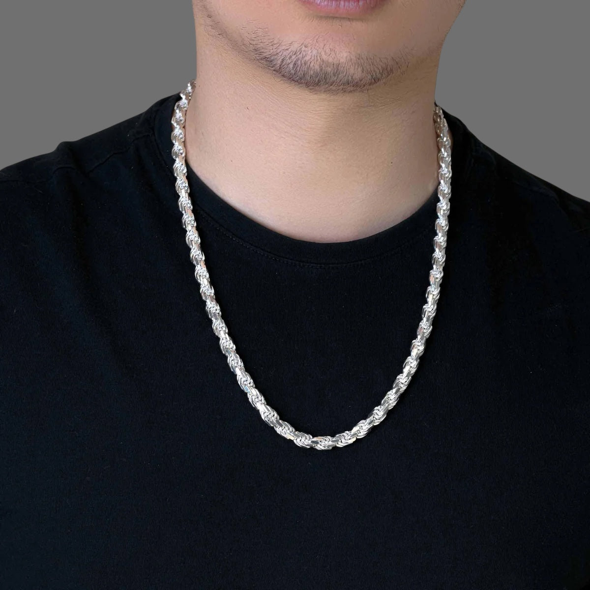 7MM Rope Chain – Sterling Silver