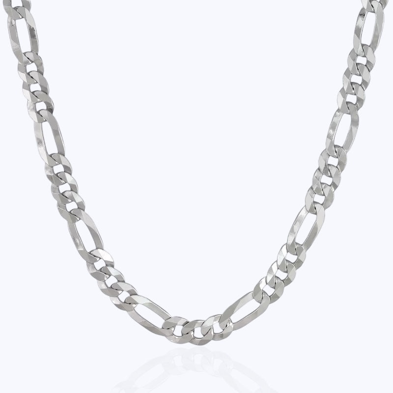 6.8MM Figaro Chain – Sterling Silver