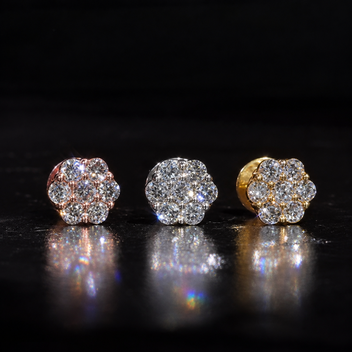 Flower Cluster Stud Earrings