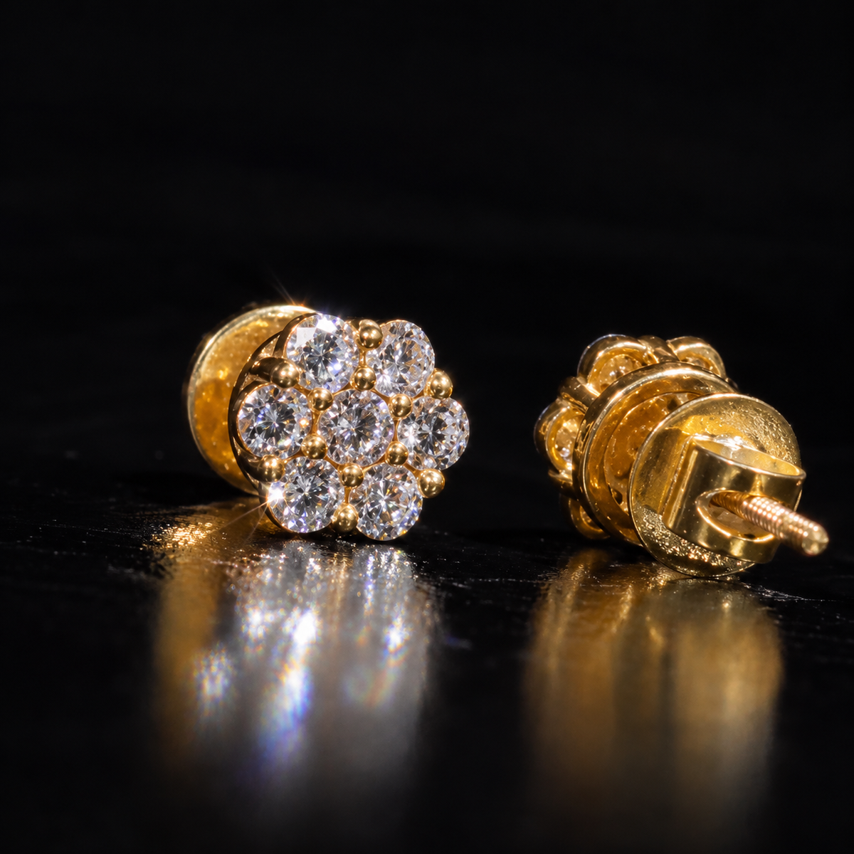 Flower Cluster Stud Earrings
